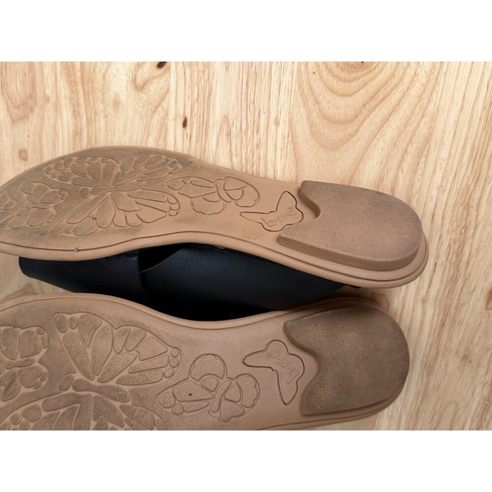 Boc Born Black Leather Criss Cross Sandals Size 7M Shoes Flats - Picture 7 of 8